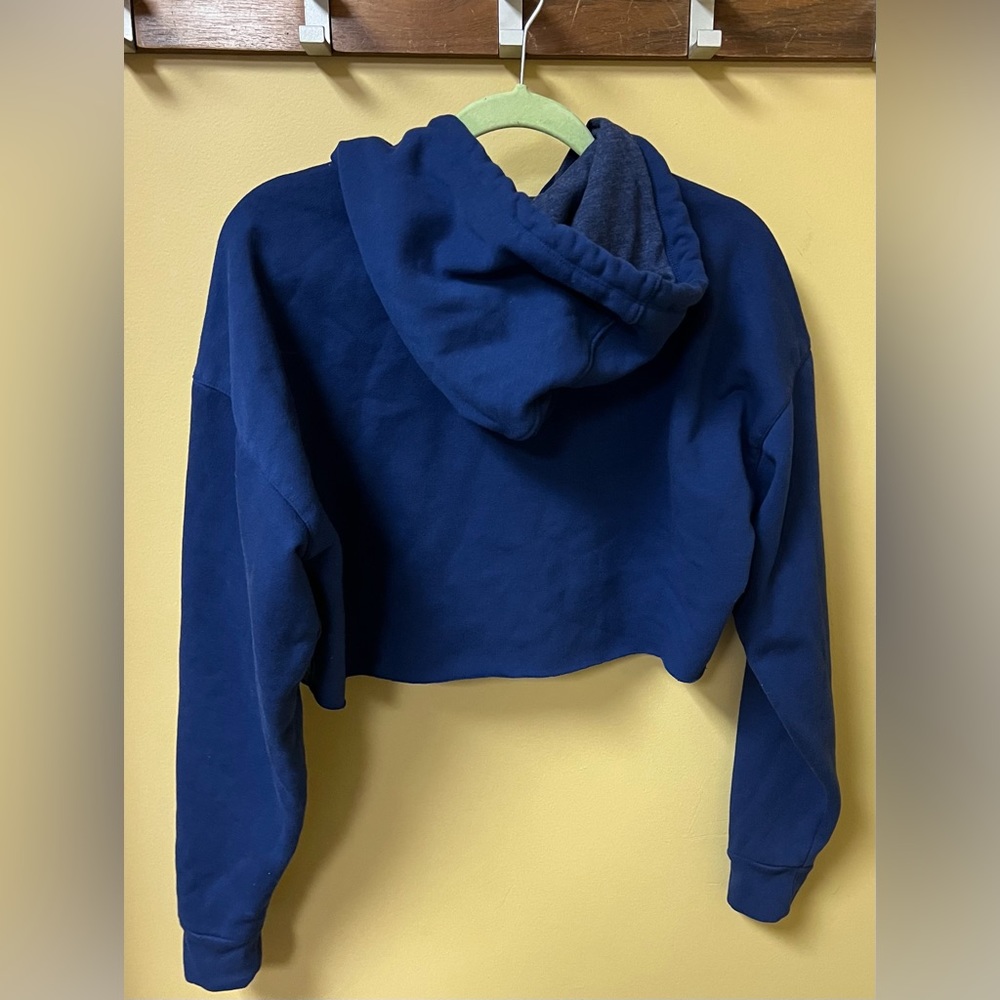 Tommy Hilfiger Sport Blue Cropped Hoodie Shirt - Picture 4 of 8